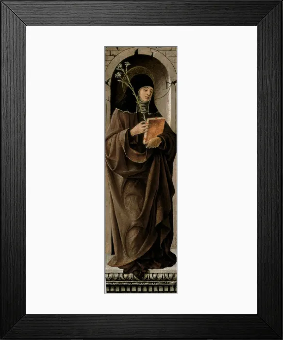 Framed Print : Saint Clare. Artist: Francesco del Cossa (1436-1478) Framed Print : Saint Clare. Artist: Francesco del Cossa (1436-1478)