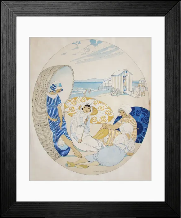 Framed Print : Chatting on the Danish Beach. Artist: Wegener, Gerda (1886-1940) Framed Print : Chatting on the Danish Beach. Artist: Wegener, Gerda (1886-1940)
