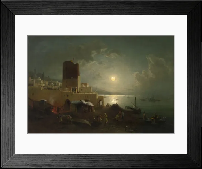 Framed Print : View of the Maiden Tower in Baku. Artist: Franken, Paul von (1818-1884) Framed Print : View of the Maiden Tower in Baku. Artist: Franken, Paul von (1818-1884)