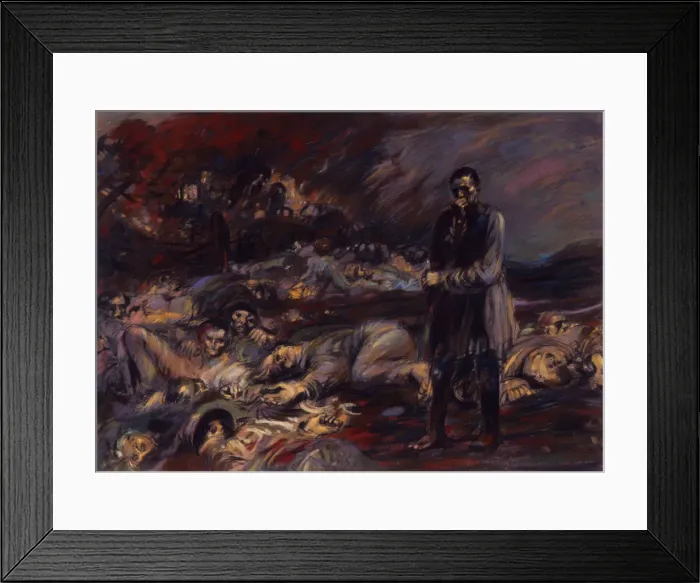 Framed Print : The Charnel House (Courrieres). Artist: De Groux, Henry (1867-1930) Framed Print : The Charnel House (Courrieres). Artist: De Groux, Henry (1867-1930)