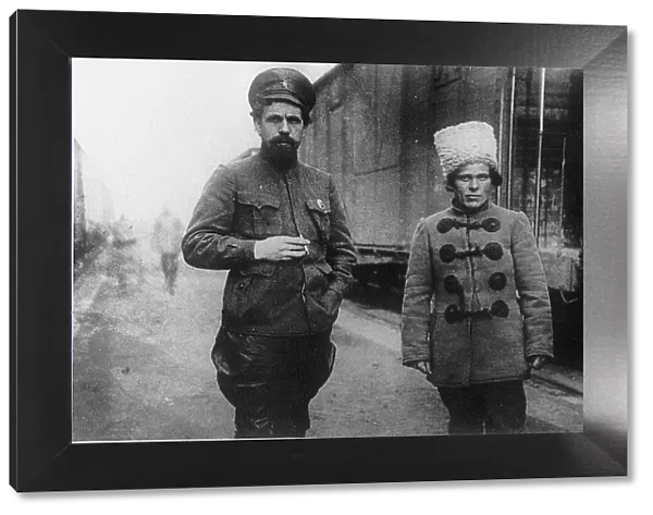 Pavel Dybenko and Nestor Makhno. Artist: Anonymous