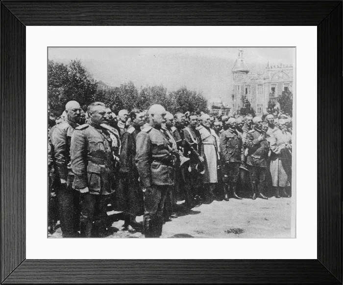 Framed Print : General Anton Denikin with his staff officers. Artist: Anonymous Framed Print : General Anton Denikin with his staff officers. Artist: Anonymous
