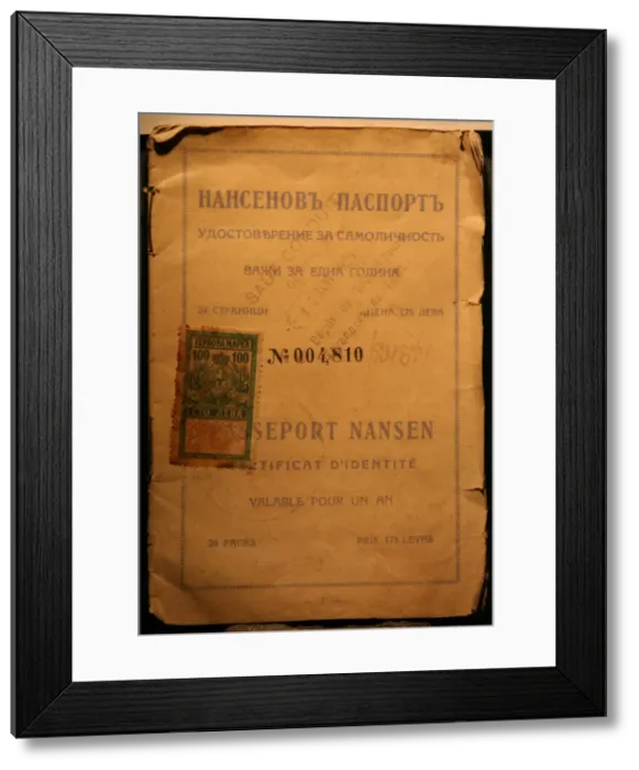 Framed Print : The Nansen passport. Artist: Anonymous