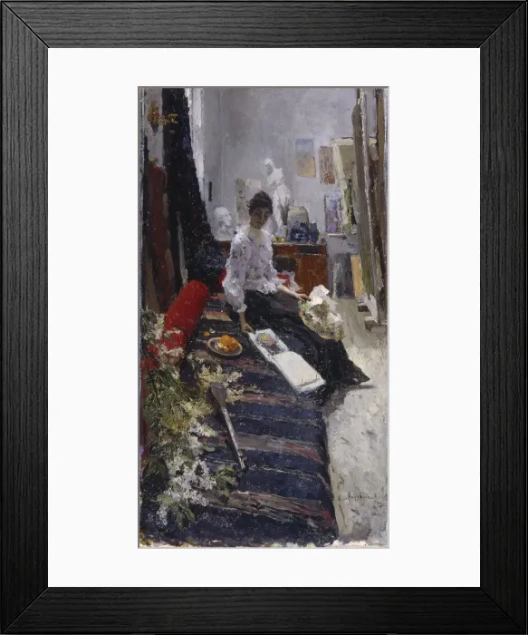 Framed Print : In the Painters Studio. Artist: Korovin, Konstantin Alexeyevich (1861-1939) Framed Print : In the Painters Studio. Artist: Korovin, Konstantin Alexeyevich (1861-1939)