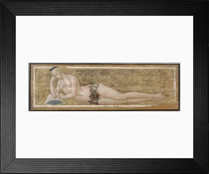 Framed Print : Reclining young man. Artist: Giovanni di Ser Giovanni, (Lo Scheggia) (1406-1486) Framed Print : Reclining young man. Artist: Giovanni di Ser Giovanni, (Lo Scheggia) (1406-1486)
