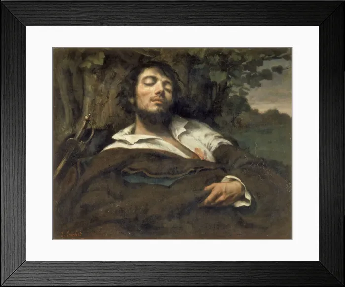 Framed Print : The Wounded Man (L Homme blesse). Artist: Courbet, Gustave (1819-1877) Framed Print : The Wounded Man (L Homme blesse). Artist: Courbet, Gustave (1819-1877)