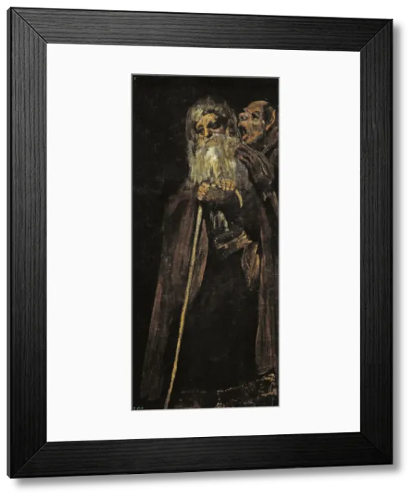 Framed Print : Two Old Men (Two Monks). Artist: Goya, Francisco, de (1746-1828) Framed Print : Two Old Men (Two Monks). Artist: Goya, Francisco, de (1746-1828)