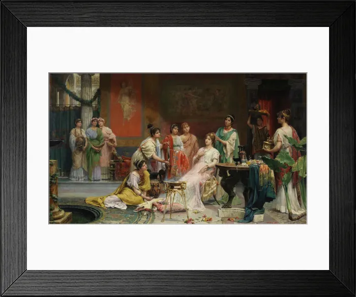 Framed Print : Toilette of a Roman Lady. Artist: Gimenez Martin, Juan (1855-1901) Framed Print : Toilette of a Roman Lady. Artist: Gimenez Martin, Juan (1855-1901)