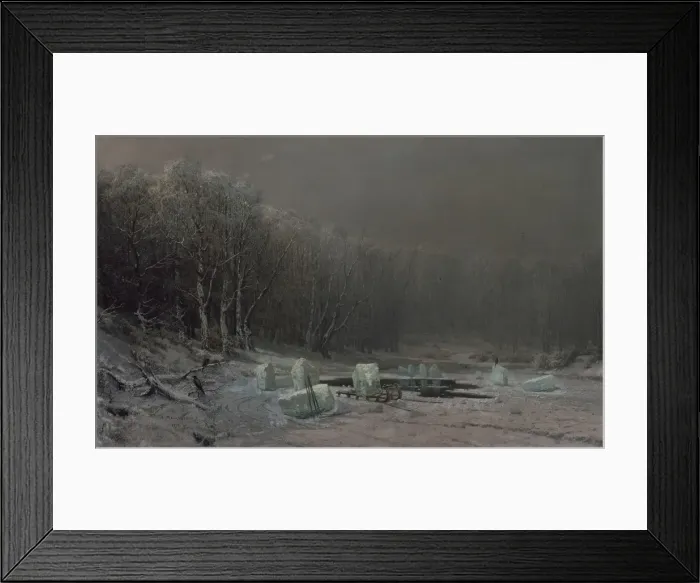Framed Print : Winter. Ice splitting. Artist: Meshchersky, Arseni Ivanovich (1834-1902) Framed Print : Winter. Ice splitting. Artist: Meshchersky, Arseni Ivanovich (1834-1902)