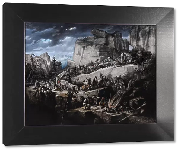 Hannibal Crosses the Alps. Artist: Masson, Benedict (1819-1893)