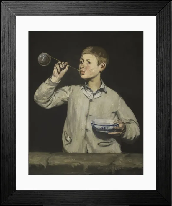 Framed Print : Boy Blowing Bubbles. Artist: Manet, Edouard (1832-1883) Framed Print : Boy Blowing Bubbles. Artist: Manet, Edouard (1832-1883)
