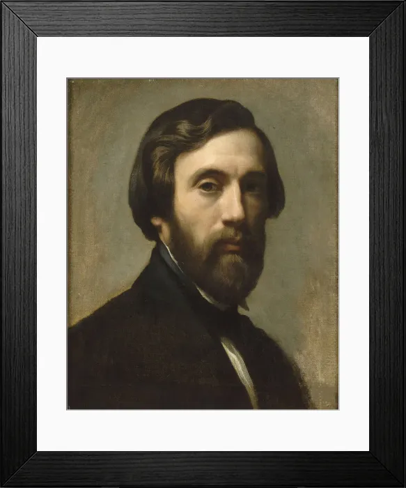 Framed Print : Self-Portrait, 1841. Artist: Gleyre, Charles (1808-1874) Framed Print : Self-Portrait, 1841. Artist: Gleyre, Charles (1808-1874)