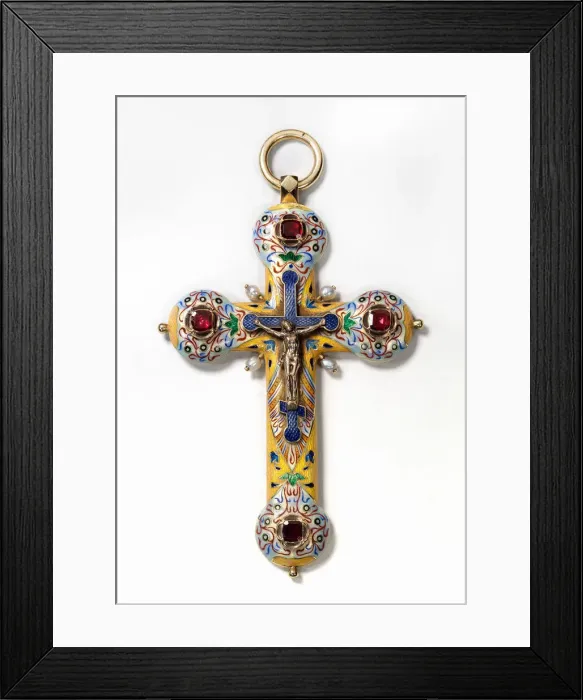 Framed Print : Pectoral cross, Between 1899 and 1908. Artist: Hollming, August Frederik, (Faberge manufacture) (1854-1915)