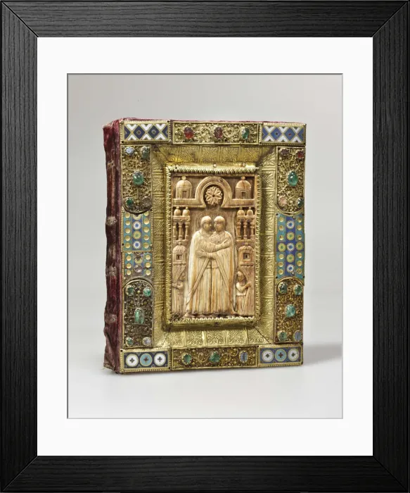 Framed Print : Plaque with the Visitation of Mary and Elizabeth, 11th-12th century. Artist: West European Applied Art Framed Print : Plaque with the Visitation of Mary and Elizabeth, 11th-12th century. Artist: West European Applied Art