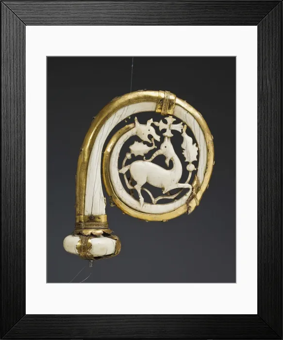Framed Print : Head of a Crosier with the Depiction of the Lamb, 11th-12th century. Artist: West European Applied Art Framed Print : Head of a Crosier with the Depiction of the Lamb, 11th-12th century. Artist: West European Applied Art