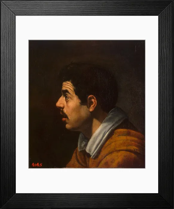 Framed Print : Head of a Man in Profile, c. 1616-1617. Artist: Velazquez, Diego (1599-1660) Framed Print : Head of a Man in Profile, c. 1616-1617. Artist: Velazquez, Diego (1599-1660)