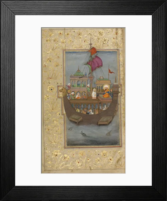 Framed Print : Noah?s Ark, 17th century. Artist: Indian Art Framed Print : Noah?s Ark, 17th century. Artist: Indian Art