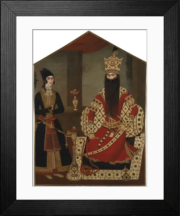 Framed Print : Portrait of Fath Ali Shah Standing (1797-1834), ca 1820. Artist: Mihr Ali (active 1795-1830) Framed Print : Portrait of Fath Ali Shah Standing (1797-1834), ca 1820. Artist: Mihr Ali (active 1795-1830)