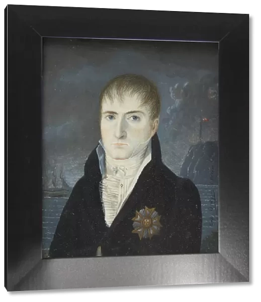 Portrait of Napoleon Bonaparte on the island of Saint Helena, 1820. Artist: Captain Dodgin (active ca 1820)