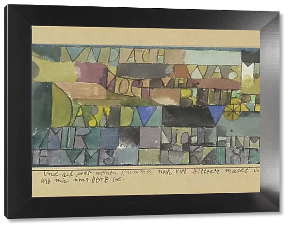 Ah, comme ma peine est encore exacerbee quand tu ne daignes meme pas soupconner les emois de mon coe Artist: Klee, Paul (1879-1940)