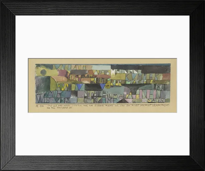 Framed Print : Ah, comme ma peine est encore exacerbee quand tu ne daignes meme pas soupconner les emois de mon coe Artist: Klee, Paul (1879-1940) Framed Print : Ah, comme ma peine est encore exacerbee quand tu ne daignes meme pas soupconner les emois de mon coe Artist: Klee, Paul (1879-1940)