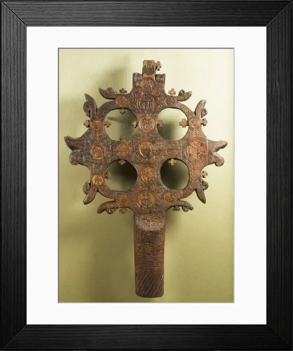 Framed Print : Votive cross, 1359. Artist: Fedosov, Yakov (active ca 1359) Framed Print : Votive cross, 1359. Artist: Fedosov, Yakov (active ca 1359)
