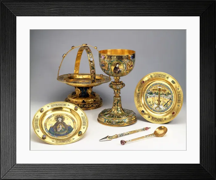 Framed Print : The liturgical set, 1679. Artist: Ancient Russian Art Framed Print : The liturgical set, 1679. Artist: Ancient Russian Art