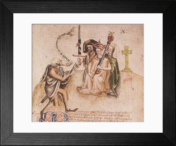 Framed Print : Coronation of King Alexander III on Moot Hill, Scone. From manuscript of the Scotichronicon by Walte Artist: Anonymous Framed Print : Coronation of King Alexander III on Moot Hill, Scone. From manuscript of the Scotichronicon by Walte Artist: Anonymous