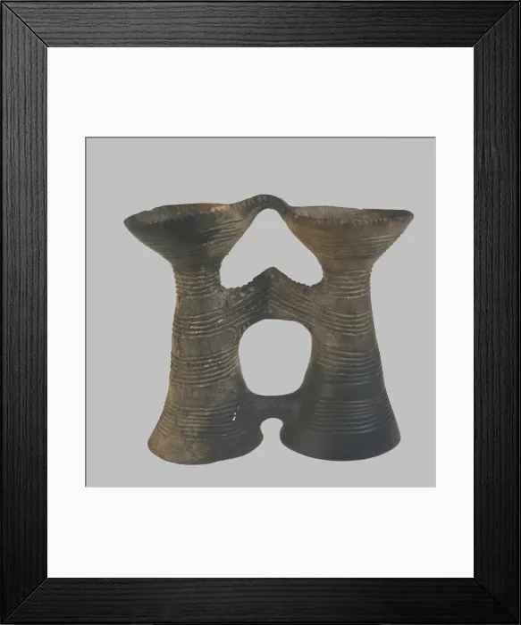 Framed Print : Binocular-Form Vessel, 4400-4200 BC. Artist: Prehistoric Russian Culture Framed Print : Binocular-Form Vessel, 4400-4200 BC. Artist: Prehistoric Russian Culture