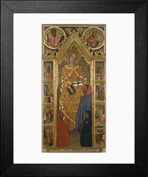 Framed Print : Saint Catherine with scenes from her life, End of 14th cen. Artist: Giovanni del Biondo (active 1356-1399) Framed Print : Saint Catherine with scenes from her life, End of 14th cen. Artist: Giovanni del Biondo (active 1356-1399)