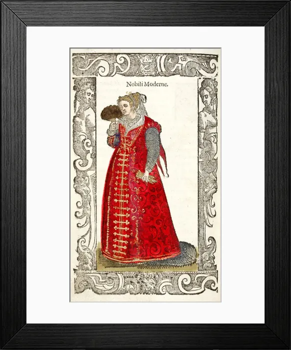Framed Print : Nobili Moderne. From: De gli habiti antichi et moderni, 1598. Artist: Vecellio, Cesare (1521-1601) Framed Print : Nobili Moderne. From: De gli habiti antichi et moderni, 1598. Artist: Vecellio, Cesare (1521-1601)