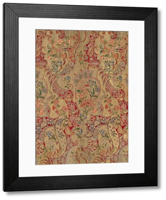 Framed Print : Fragment of Silk Cloth, Early 17th cen. Artist: West European Applied Art Framed Print : Fragment of Silk Cloth, Early 17th cen. Artist: West European Applied Art