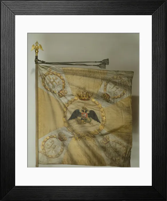 Framed Print : Saint George Flag of the Infantry Regiment at the Time of Nicholas I, 1830-1840s. Artist: Flags, Banners and Standards Framed Print : Saint George Flag of the Infantry Regiment at the Time of Nicholas I, 1830-1840s. Artist: Flags, Banners and Standards