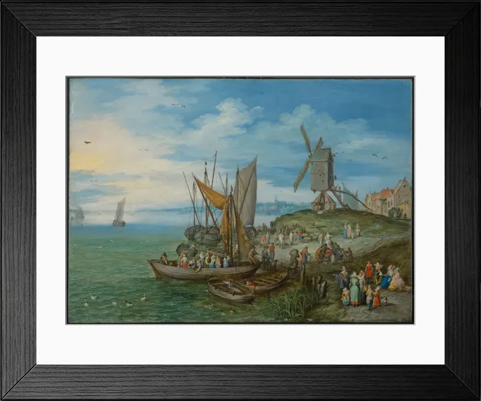 Framed Print : The Mill at the pier, 1613. Artist: Brueghel, Jan, the Elder (1568-1625) Framed Print : The Mill at the pier, 1613. Artist: Brueghel, Jan, the Elder (1568-1625)