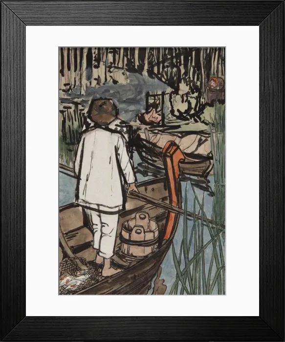 Framed Print : Illustration to the The Tale Synko-Philipko. Artist: Polenova, Elena Dmitryevna (1850-1898)
