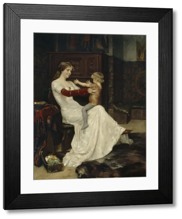 Framed Print : Queen Blanche of Namur. Artist: Edelfelt, Albert Gustaf Aristides (1854-1905)