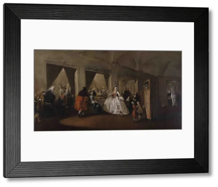 Framed Print : The Parlor of the Nuns at San Zaccaria. Artist: Guardi, Francesco (1712-1793) Framed Print : The Parlor of the Nuns at San Zaccaria. Artist: Guardi, Francesco (1712-1793)