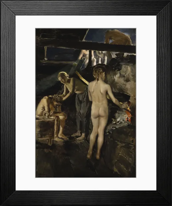 Framed Print : In the Sauna. Artist: Gallen-Kallela, Akseli (1865-1931) Framed Print : In the Sauna. Artist: Gallen-Kallela, Akseli (1865-1931)
