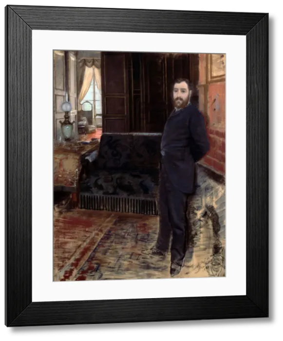 Framed Print : Self-Portrait. Artist: De Nittis, Giuseppe (1846-1884) Framed Print : Self-Portrait. Artist: De Nittis, Giuseppe (1846-1884)