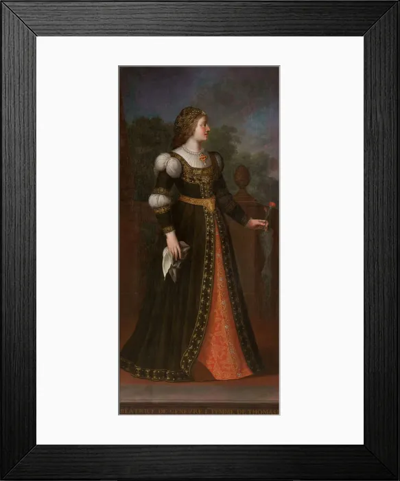Framed Print : Beatrix of Geneva, wife of Thomas I of Savoy. Artist: Anonymous Framed Print : Beatrix of Geneva, wife of Thomas I of Savoy. Artist: Anonymous