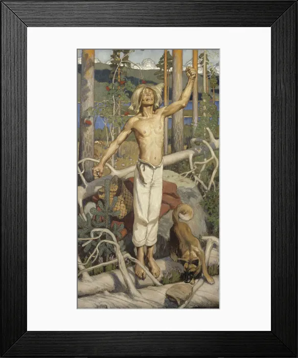 Framed Print : Kullervos Curse. Artist: Gallen-Kallela, Akseli (1865-1931) Framed Print : Kullervos Curse. Artist: Gallen-Kallela, Akseli (1865-1931)