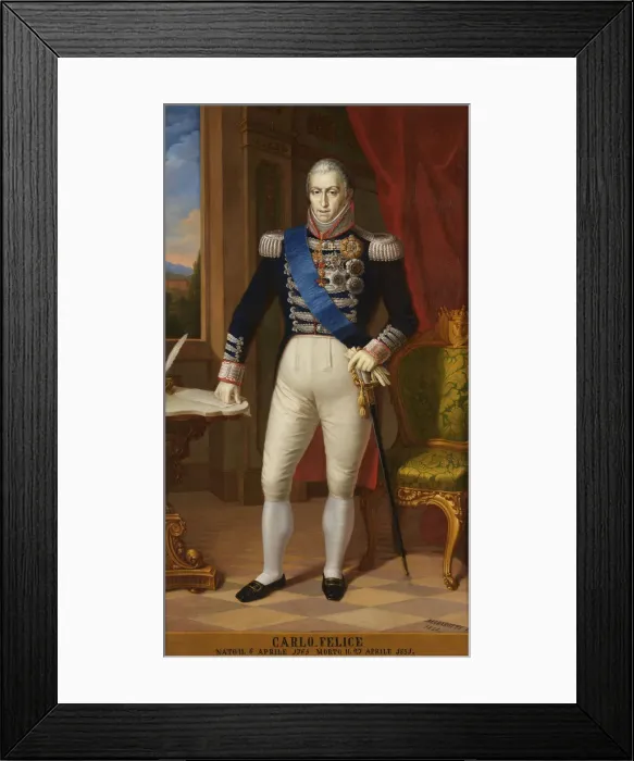 Framed Print : King Charles Felix of Sardinia (1765-1831). Artist: Anonymous Framed Print : King Charles Felix of Sardinia (1765-1831). Artist: Anonymous