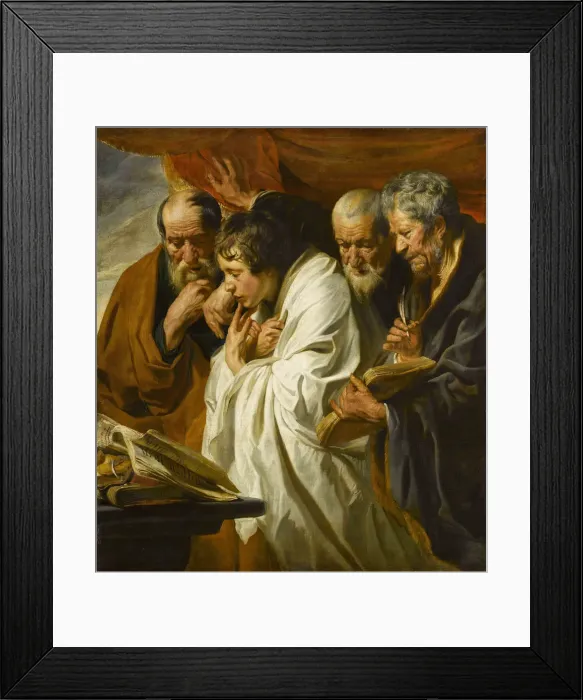 Framed Print : The Four Evangelists. Artist: Jordaens, Jacob (1593-1678) Framed Print : The Four Evangelists. Artist: Jordaens, Jacob (1593-1678)