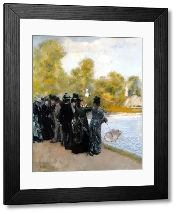 Framed Print : The Pool in the Jardin du Luxembourg. Artist: De Nittis, Giuseppe (1846-1884) Framed Print : The Pool in the Jardin du Luxembourg. Artist: De Nittis, Giuseppe (1846-1884)