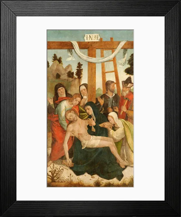 Framed Print : Pieta. Artist: Borgona, Juan de (active 1495-1535) Framed Print : Pieta. Artist: Borgona, Juan de (active 1495-1535)
