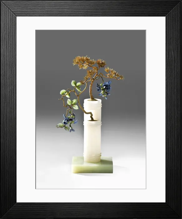 Framed Print : Pine tree embraced by a wisteria, 1908-1914. Artist: Afanasyev, Fyodor Alexeievich, (Faberge manufacture) (active 1883-1917) Framed Print : Pine tree embraced by a wisteria, 1908-1914. Artist: Afanasyev, Fyodor Alexeievich, (Faberge manufacture) (active 1883-1917)