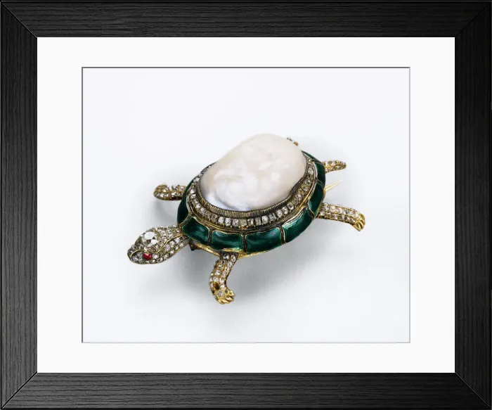 Framed Print : Brooch, Third Quarter of 19th cen. Artist: Froberger, Johann Karl August, Manufacture (1817-1898) Framed Print : Brooch, Third Quarter of 19th cen. Artist: Froberger, Johann Karl August, Manufacture (1817-1898)