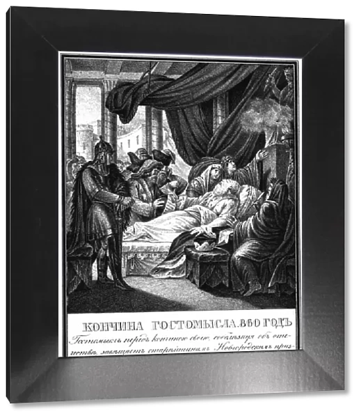 The Death of Gostomysl, 860 (From Illustrated Karamzin), 1836. Artist: Chorikov, Boris Artemyevich (1802-1866)