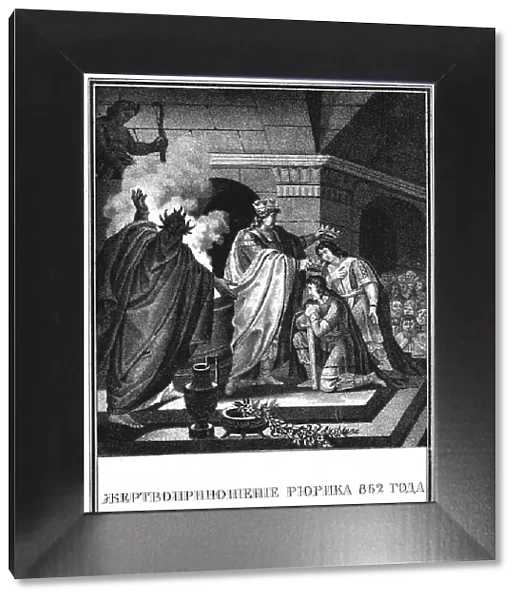 Prince Ruriks sacrifice. 862 (From Illustrated Karamzin), 1836. Artist: Chorikov, Boris Artemyevich (1802-1866)