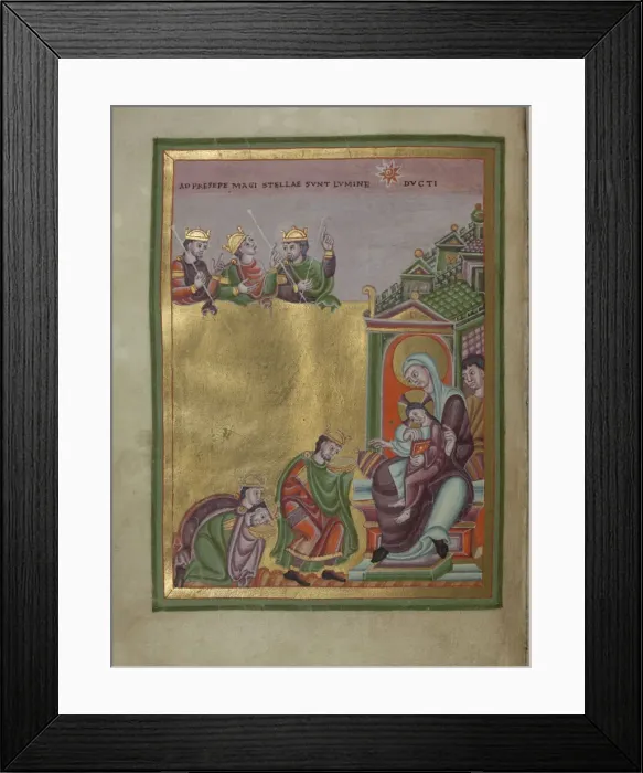 Framed Print : Henry III, Holy Roman Emperor (Evangelarium for Henry III), 1039?1043. Artist: Anonymous Framed Print : Henry III, Holy Roman Emperor (Evangelarium for Henry III), 1039?1043. Artist: Anonymous